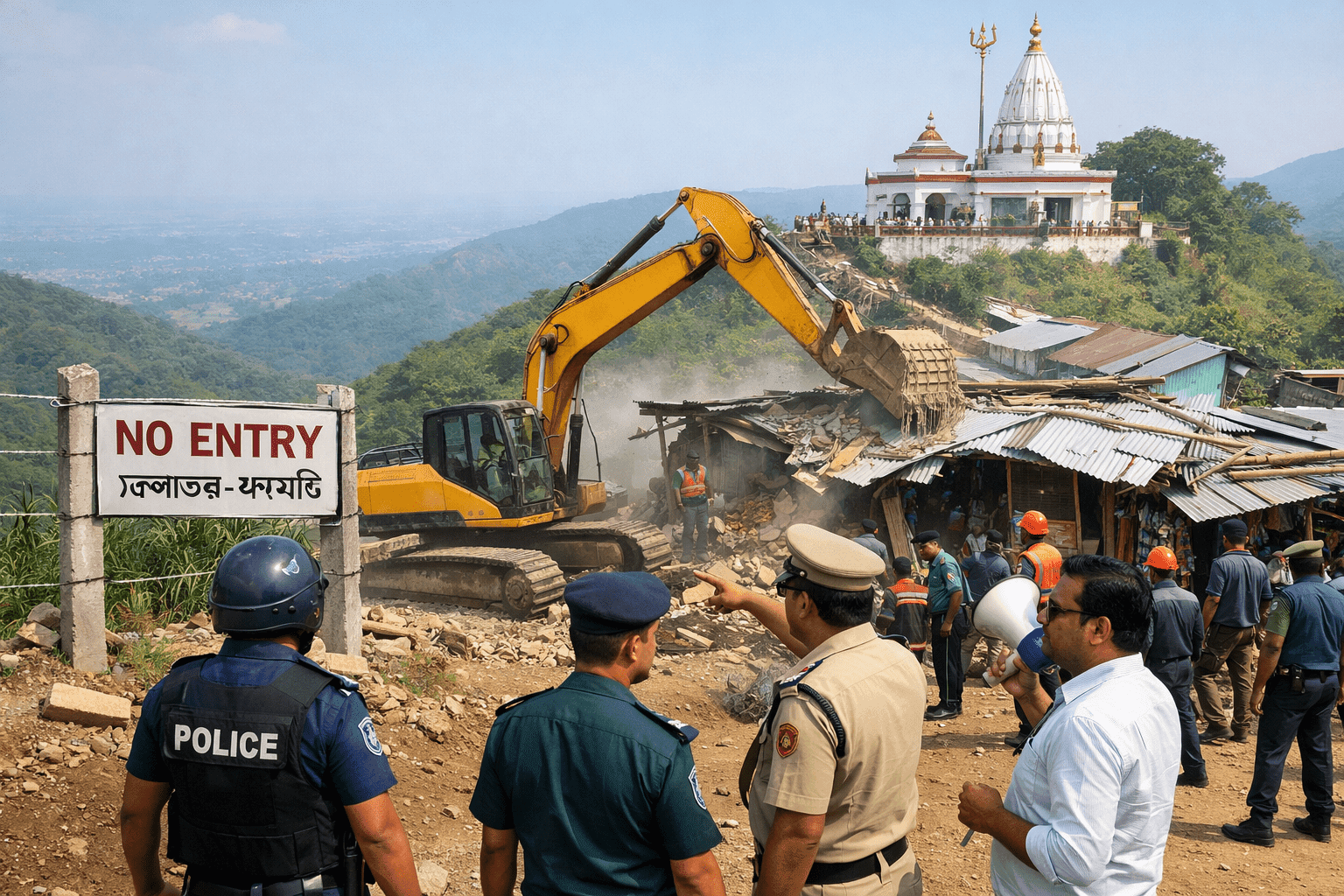 চন্দ্রনাথ ধাম উচ্ছেদ অভিযান: প্রশাসনের কঠোর অবস্থান