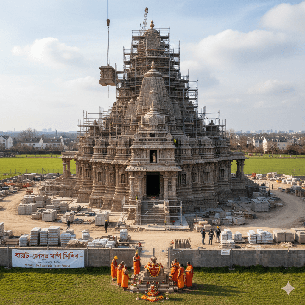 ভারত থেকে খোদাই করা পাথরে ফ্রান্সে প্রথম হিন্দু মন্দির! প্যারিসের কাছে শুরু ঐতিহাসিক নির্মাণ